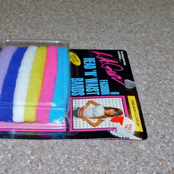1985 L.A. Gear Neon 6 Fashion Head 'N' Waist Bands Set MOC Brand New Child Size - Picture 10 of 12
